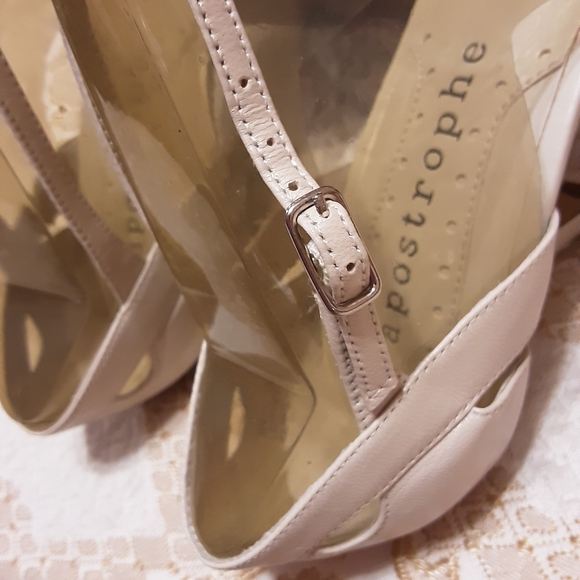 NIB Womens Ivory MISCHA Dress Shoe / Covered Heeled Sandal  SIZE 6M - Picture 7 of 10